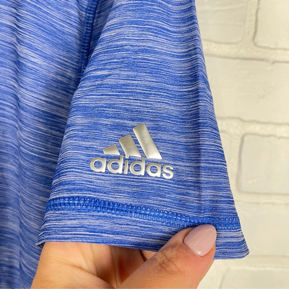 Adidas Athletic T-shirt short sleeve heather blue UPF50 sun protection Size Sm - Picture 4 of 6